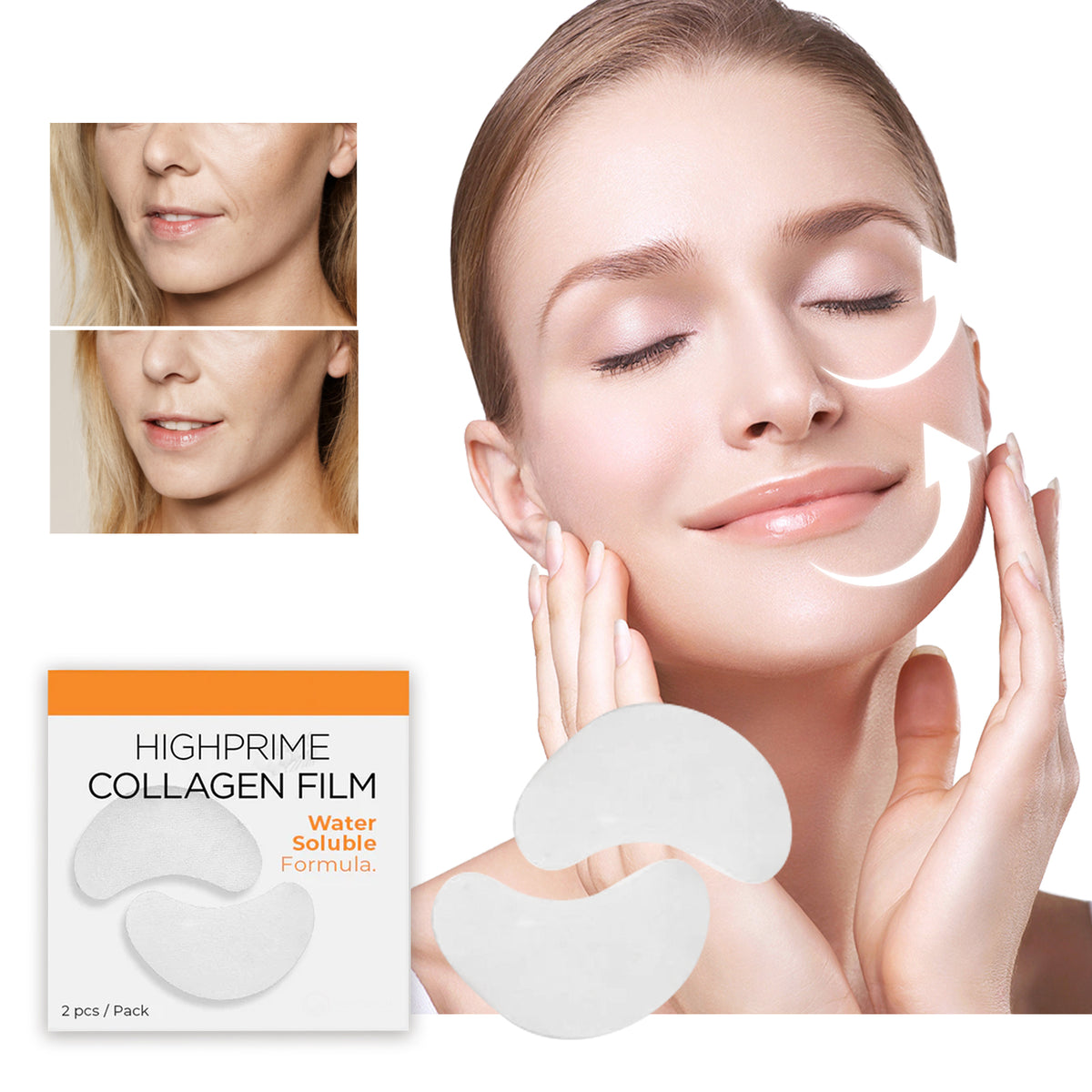 EELHOE Collagen Water Soluble Eye Mask, Fade Fine Lines, Bags And Dark Circles Hydrating And Firming Eye Patch