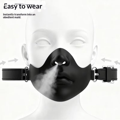 Black Resin Half Mask | Realistic Face Design with Adjustable Straps | Halloween Costume Party Cosplay Decor