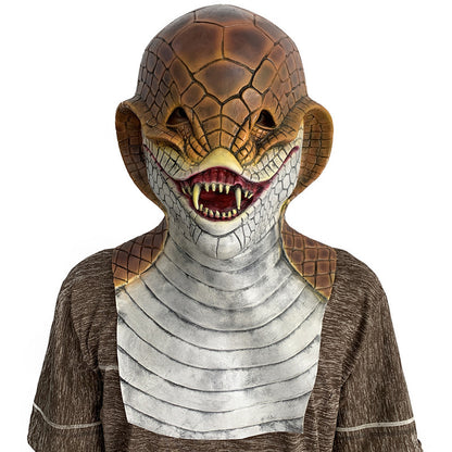 Lizard Man Basilisk Mask – Realistic Scaled Full Face Latex Reptile Headpiece, Unisex Adult Horror Costume