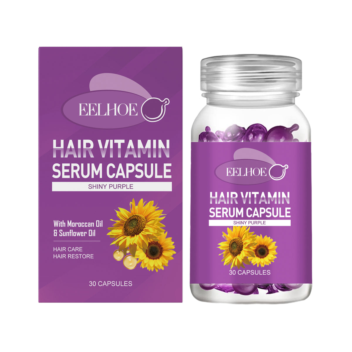 EELHOE Hair Essential Oil Treatment Capsule Scalp Massage Nutrition Moisturizing Hair Repair Supple Care Essential Oil