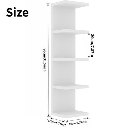 5-Tier Wall Floating Shelf 31.5", Wood-Style Display Rack for Books & Plants