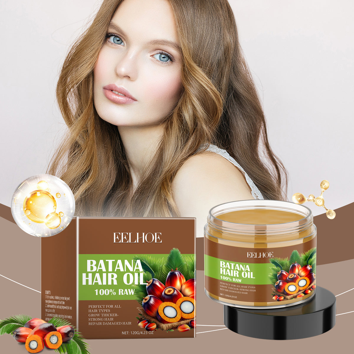 EELHOE Batana Hair Care Oil Nourishes And Moisturizes Soft And Glossy Hair Care Oil